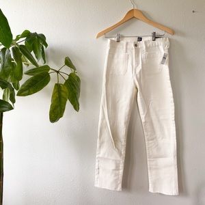 High Waisted White Gap Sailor Pants